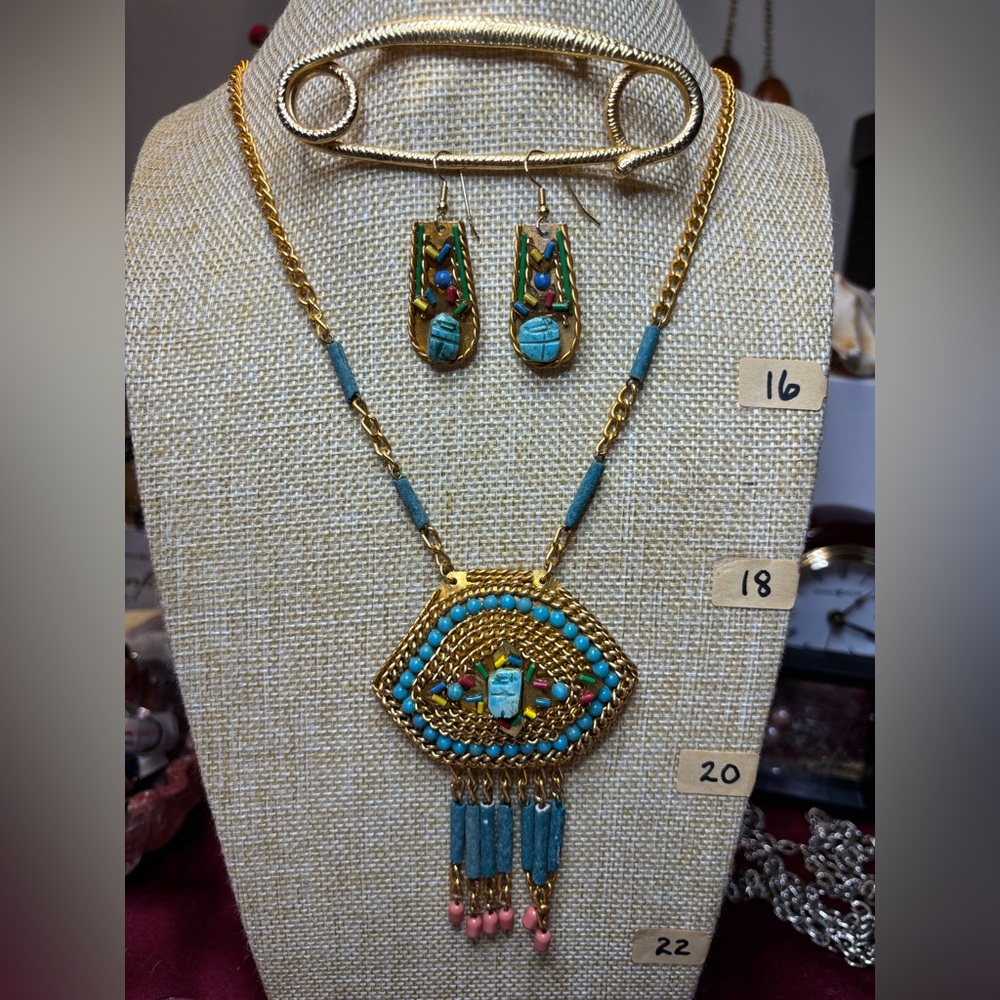 Egyptian Large Scarab (Vintage) Revival Set